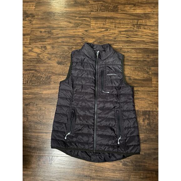 Vineyard Vines Vest Mens Small Black Puffer Jacket Sleeveless Full Zip Whale - Picture 1 of 9